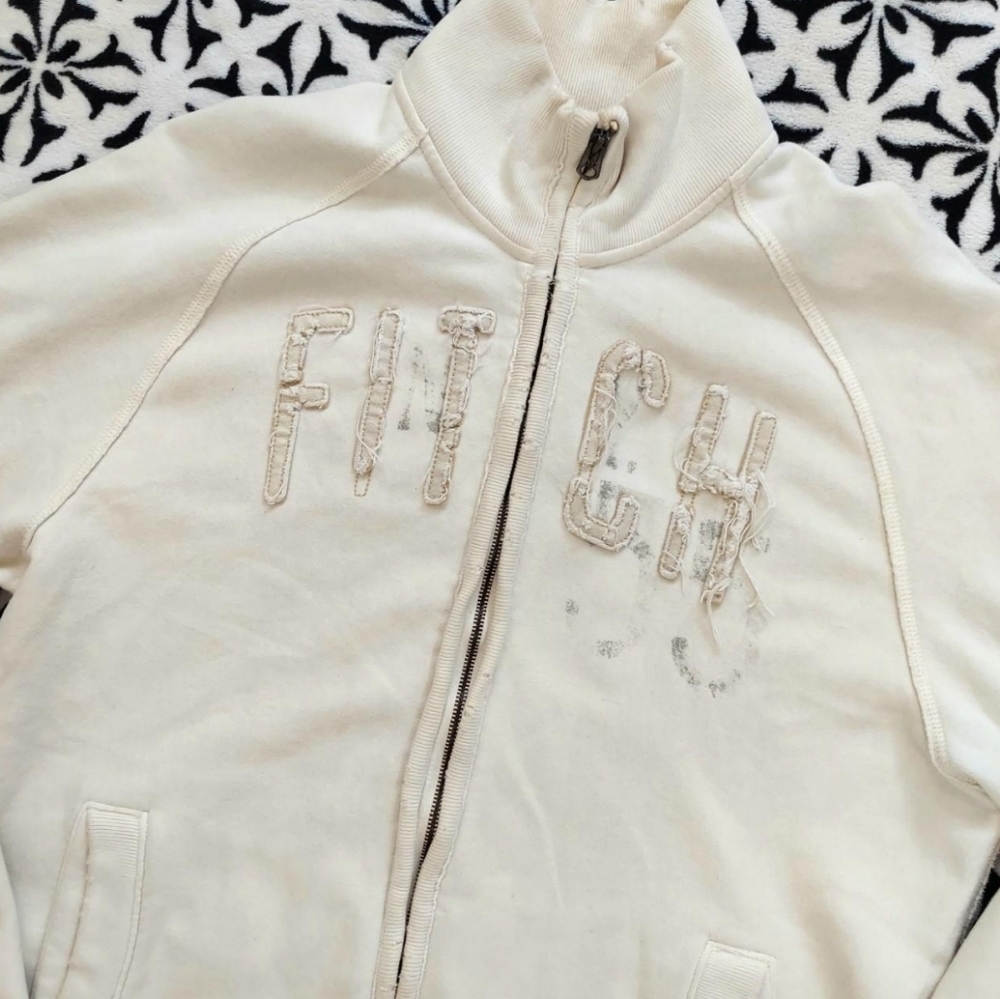 MEN'S ABERCROMBIE & FITCH OFF WHITE ZIP UP SWEATER SWEATSHIRT SZ MEDIUM $109